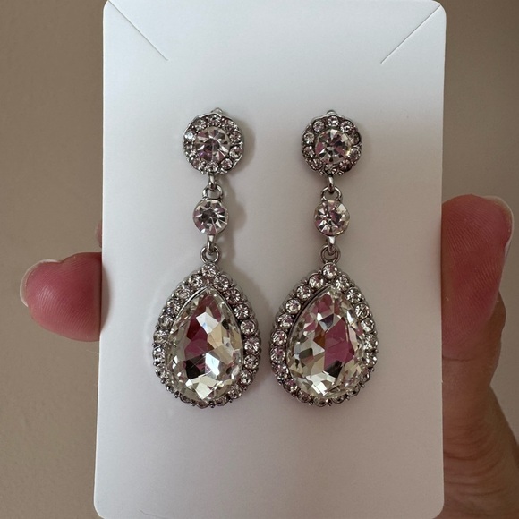 White water Droplets Dangle Earrings for Women - Picture 2 of 2